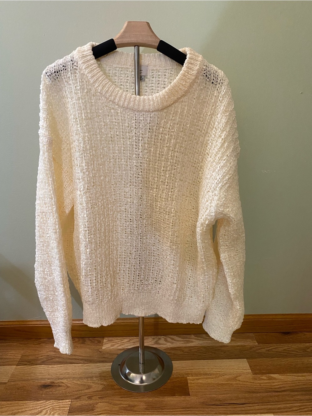 A New Day Cream Open Weave Crewneck Sweater Size 2X NWT